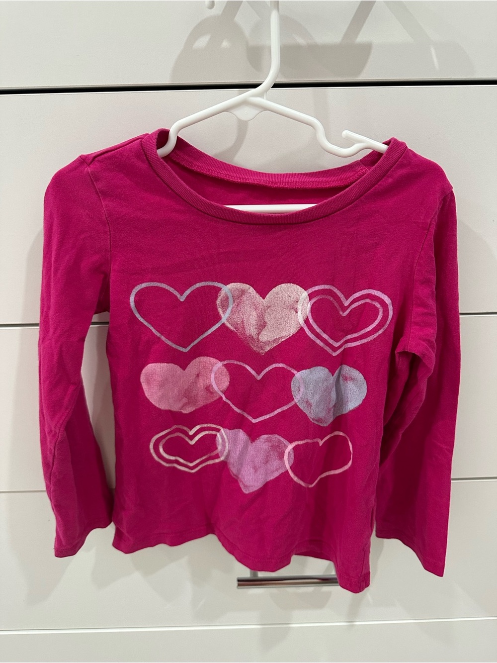 Carter’s Girls' Long-Sleeve Heart Graphic Top - Pink Size 5